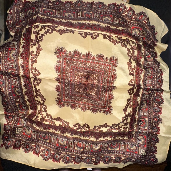 Vintage La Dear Brown & Tan Square Scarf – Intricate Design – Made in Italy - Picture 1 of 7